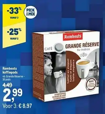 Makro Rombouts koffiepods grande réserve aanbieding