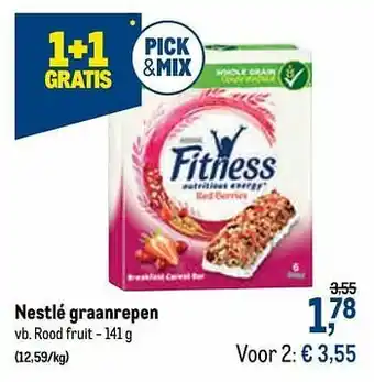 Makro Nestlé graanrepen rood fruit aanbieding