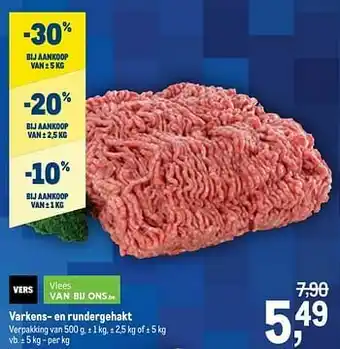 Makro Varkens- en rundergehakt aanbieding