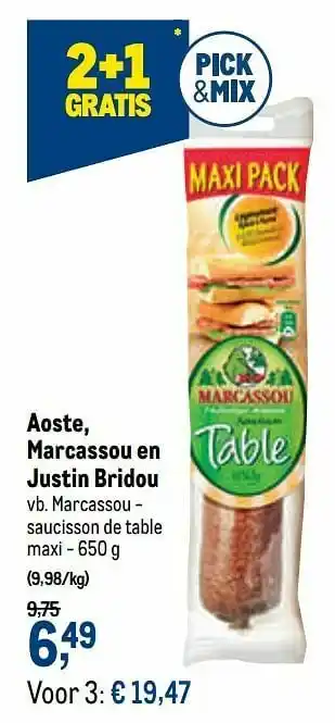 Marcassou - saucisson de table maxi