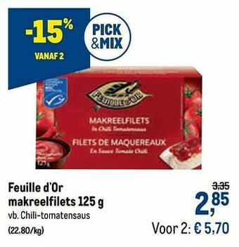Makro Feuille d`or makreelfilets chili-tomatensaus aanbieding