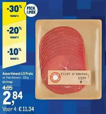 Assortiment ls frais filet d`anvers