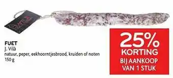 Alvo Fuet j. vilà 25% korting bij aankoop van 1 stuk aanbieding