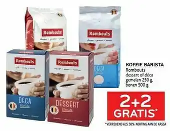 Alvo Koffie barista rombouts 2+2 gratis aanbieding