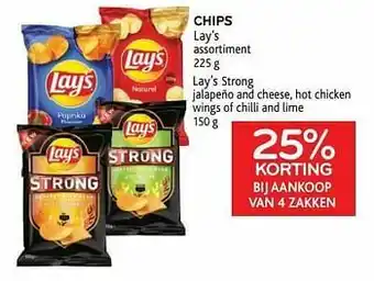Chips lay`s 25% korting bij aankoop van 4 zakken