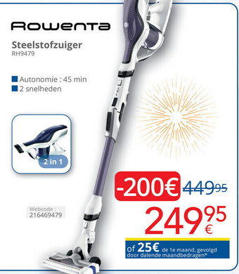 Eldi Rowenta Steelstofzuiger RH9479 aanbieding