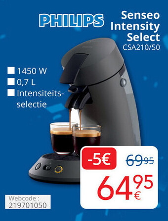 Eldi Philips Senseo Intensity Select CSA210/50 aanbieding