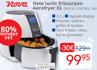 Eldi Nova Hete Lucht Frituurpan Aerofryer XL aanbieding