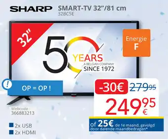 Eldi Sharp Smart-TV 32"/81cm 32BC5E aanbieding