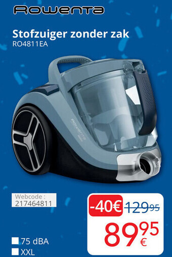 Eldi Rowenta Stofzuiger Zonder Zak RO4811EA aanbieding