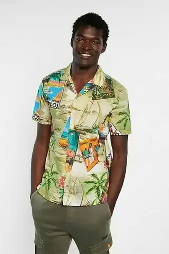 Desigual Hawaïaans overhemd 100% katoen - GREEN - XXL aanbieding