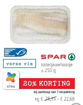 Spar kabeljauwhaasje 250g