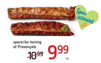 Spar Colruyt Spareribs honing of Provencale aanbieding