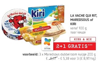 Spar Colruyt La Vache Qui Rit Maredsous of Kiri aanbieding