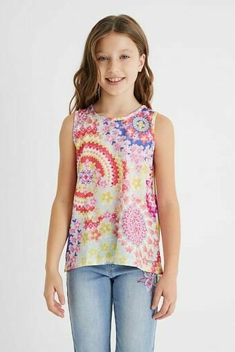 Desigual Singlet met bloemetjes - RED - 13/14 aanbieding