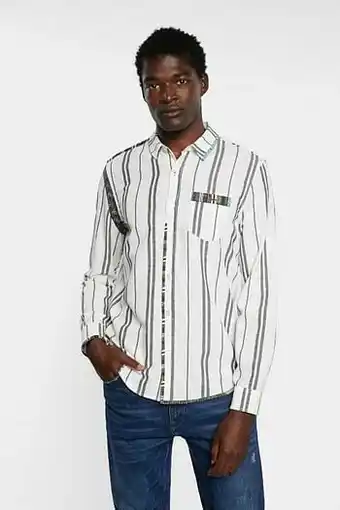 Desigual Overhemd met strepen en sierranden - WHITE - XXL aanbieding