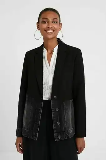 Hybride denim blazer - BLACK - 40