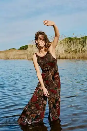 Desigual Jumpsuit met camoflower-print - GREEN - L aanbieding