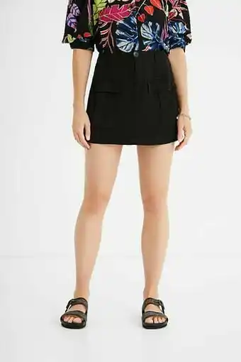 Korte slim fit rok met zakken - BLACK - XL