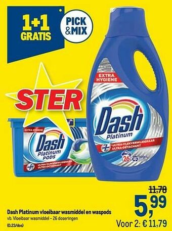 Makro Dash platinum vloeibaar wasmiddel aanbieding
