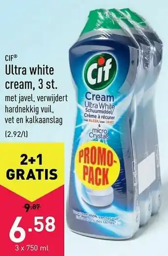 ALDI Ultra white cream aanbieding