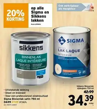 GAMMA Sikkens Binnenlak zijdeglans aanbieding