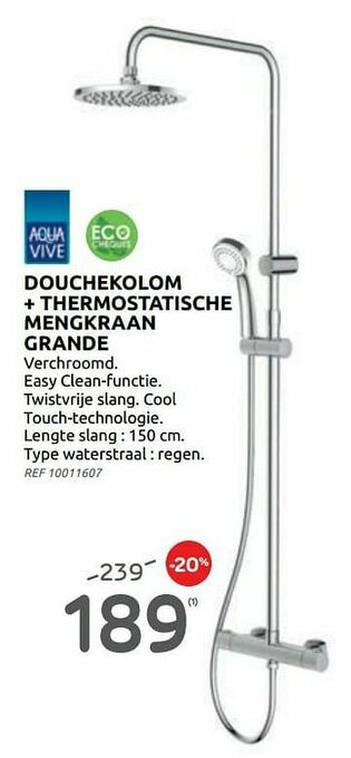 Douchekolom + thermostatische mengkraan grande