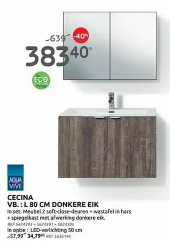 BricoPlanit Badkamermeubel cecina aanbieding
