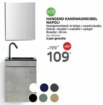 BricoPlanit Hangend handwasmeubel napoli aanbieding