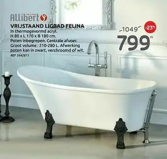Vrijstaand ligbad felina