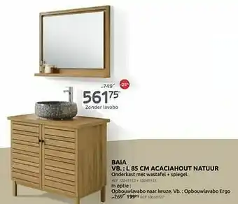 BricoPlanit Badkamermeubel baia acaciahout natuur aanbieding