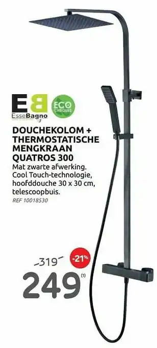 Douchekolom + thermostatische mengkraan quatros 300
