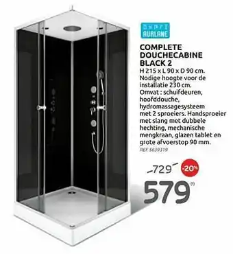 BricoPlanit Complete douchecabine black 2 aanbieding