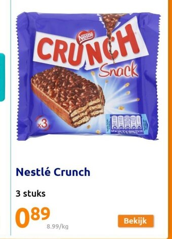 Action Nestle Crunch 3 stuks aanbieding