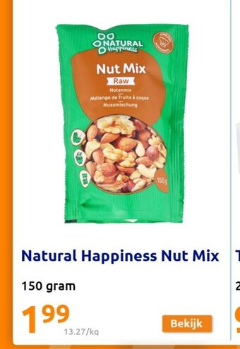 Action Natural Happiness Nut Mix 150 gram aanbieding