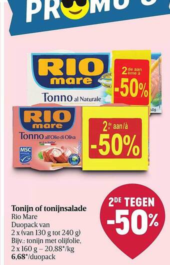 Delhaize Tonijn Of Tonijnsalade aanbieding