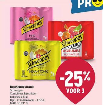 Delhaize Bruisende Drank Schweppes aanbieding