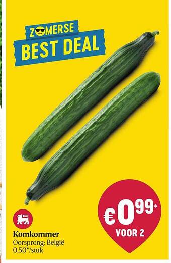 Delhaize Komkommer aanbieding