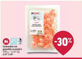 Gekookte En Gepelde Scampi's
