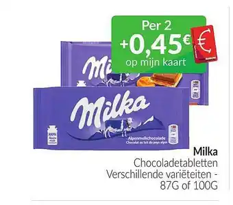 Intermarché Milka Chocoladetabletten Verschillende Variëteiten aanbieding