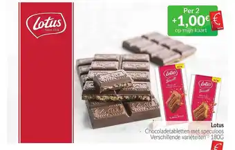 Intermarché Lotus Chocolatabletten Met Speculoos Verschilende Variëteiten aanbieding