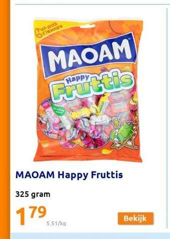 Action Maoam Happy Fruttis 325 gram aanbieding