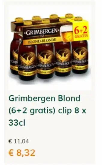 Prik en Tik Grimbergen Blond (6+2 gratis) clip 8 x 33 c l aanbieding