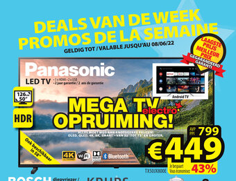 ElectroStock Panasonic LED TV 126 cm 50" aanbieding