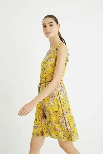 Desigual Soepelvallende jurk met print - YELLOW - XXL aanbieding