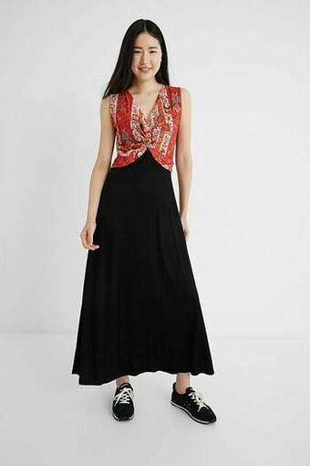 Lange etnische jurk - BLACK - M