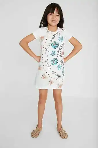 Katoenen T-shirtjurk - WHITE - 9/10