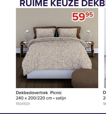 Euroshop Dekbedovertrek Picnic 240 x 200/220 cm - satijn aanbieding