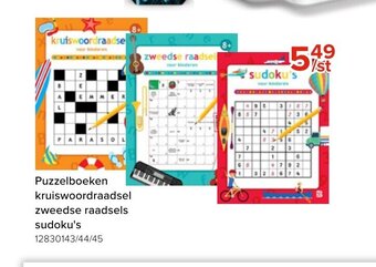 Puzzelboeken kruiswoordraadsel zweedse raadsels sudoku's