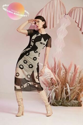 Desigual Lange semitransparante jurk - BLACK - S aanbieding